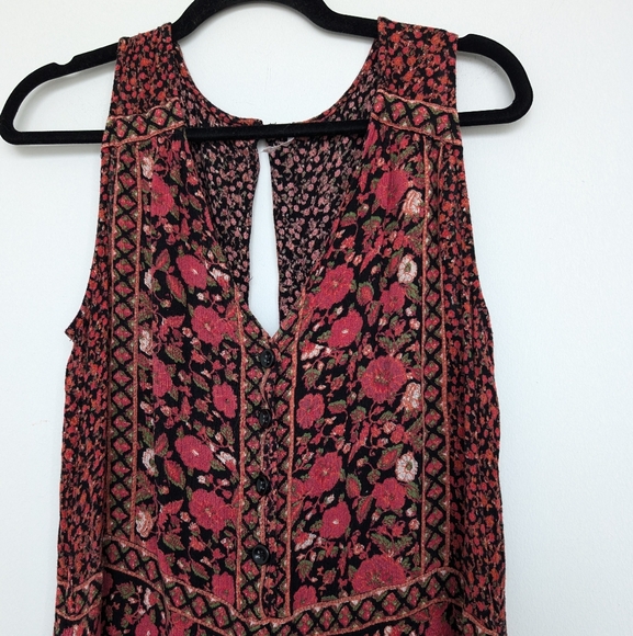 Free People Bohemian Country Sleveless Culotte Jumpsuit Sz M - Picture 4 of 15